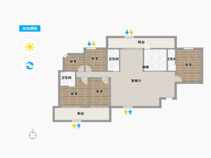 广东省-深圳市-金成时代家园-121.06-户型库-采光通风