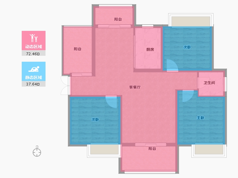 河南省-南阳市-田源新城-99.00-户型库-动静分区