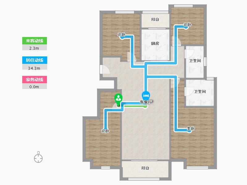 陕西省-西安市-中海悦墅-126.61-户型库-动静线