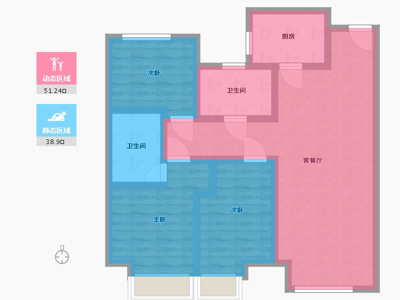 河北省-唐山市-华彩唐荣富-79.00-户型库-动静分区