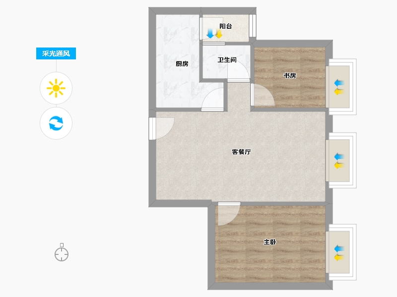 广东省-深圳市-皇御苑-45.86-户型库-采光通风