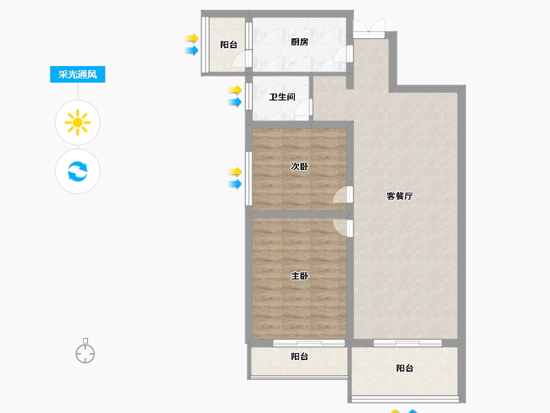 河南省-南阳市-田源新城-77.99-户型库-采光通风