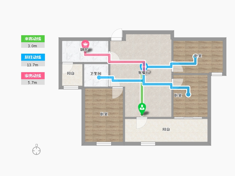 浙江省-绍兴市-永成天卸湾-72.87-户型库-动静线