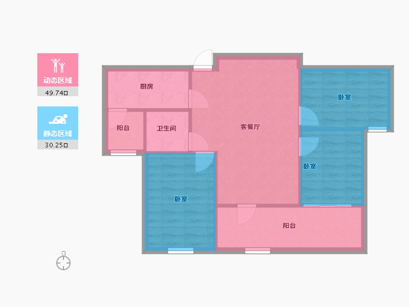 浙江省-绍兴市-永成天卸湾-72.87-户型库-动静分区