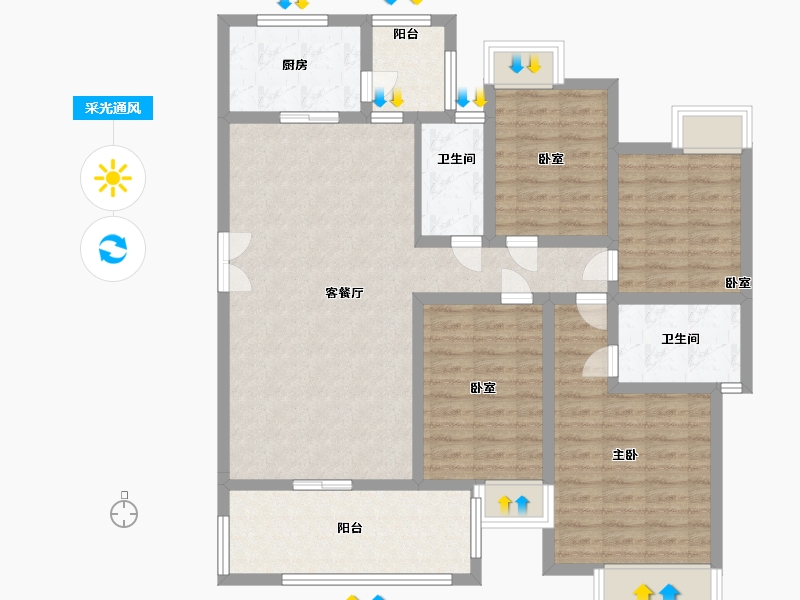 重庆-重庆市-建工·半山郡-112.00-户型库-采光通风