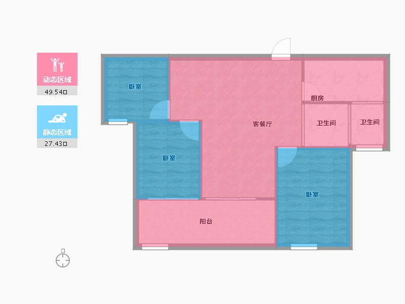 浙江省-绍兴市-永成天卸湾-70.58-户型库-动静分区