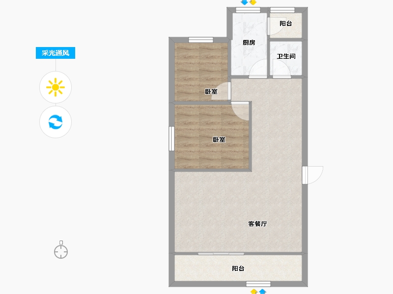 广东省-深圳市-荣超花园-60.68-户型库-采光通风