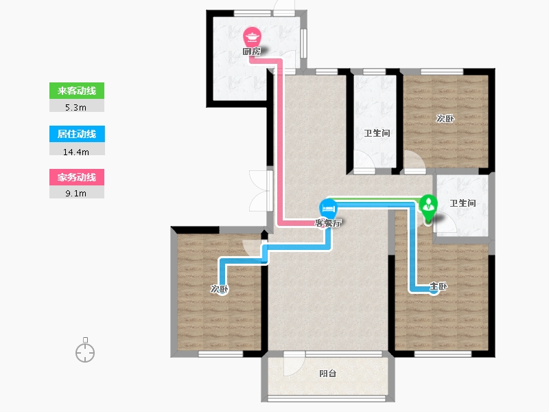 吉林省-长春市-嘉慧燕京府-114.00-户型库-动静线