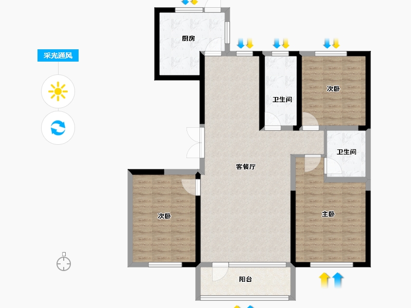 吉林省-长春市-嘉慧燕京府-114.00-户型库-采光通风