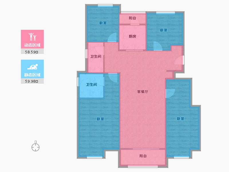 陕西省-西安市-中海悦墅-108.53-户型库-动静分区