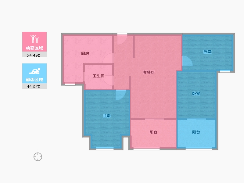 浙江省-绍兴市-梅泽嘉园-90.16-户型库-动静分区