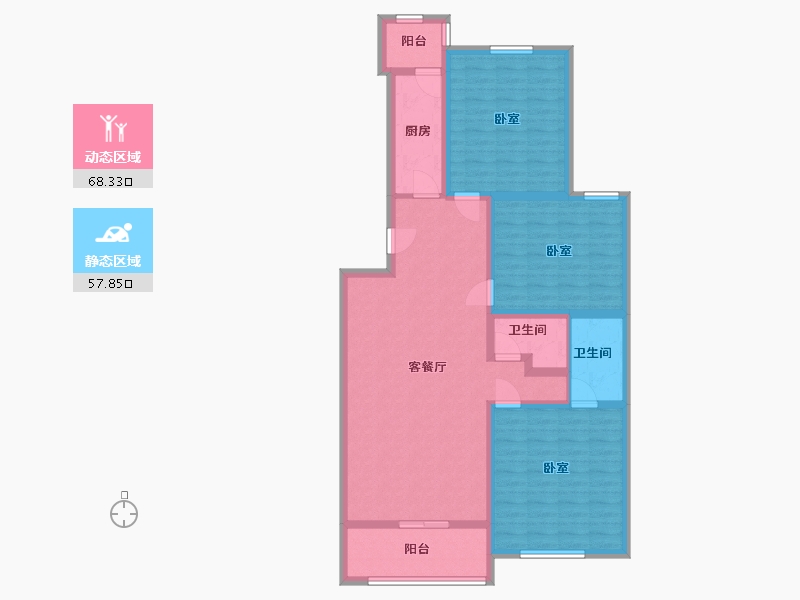 北京-北京市-龙锦苑一区-113.00-户型库-动静分区