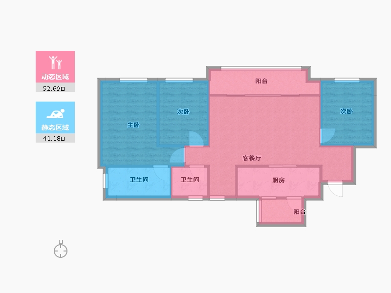 重庆-重庆市-保亿御景玖园-80.01-户型库-动静分区