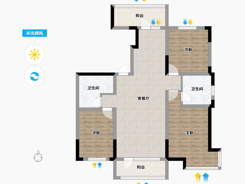 吉林省-长春市-嘉慧燕京府-99.00-户型库-采光通风