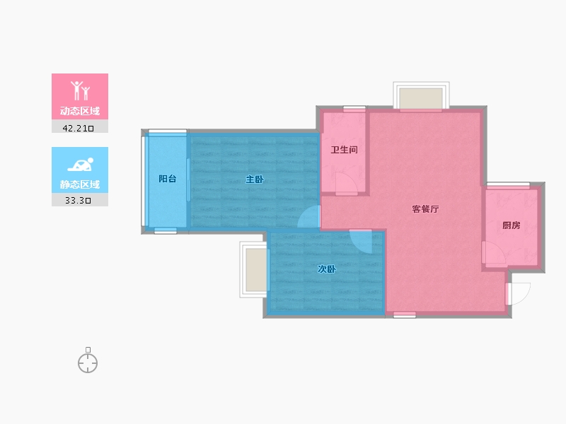 青海省-西宁市-陕安丰登小区-68.72-户型库-动静分区