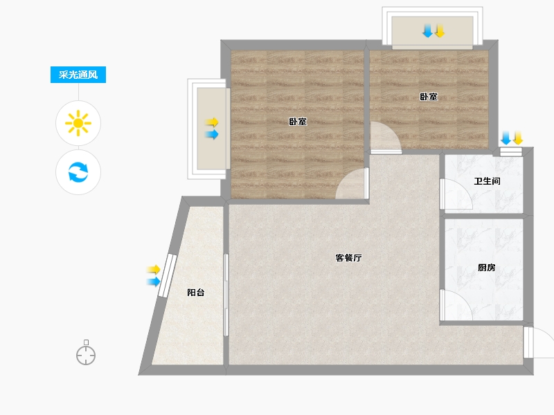 广东省-深圳市-碧海天家园-60.58-户型库-采光通风