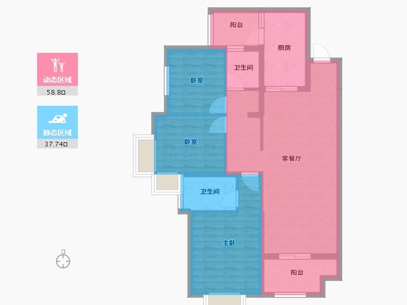 四川省-成都市-恒大天府半岛-7期-90.00-户型库-动静分区