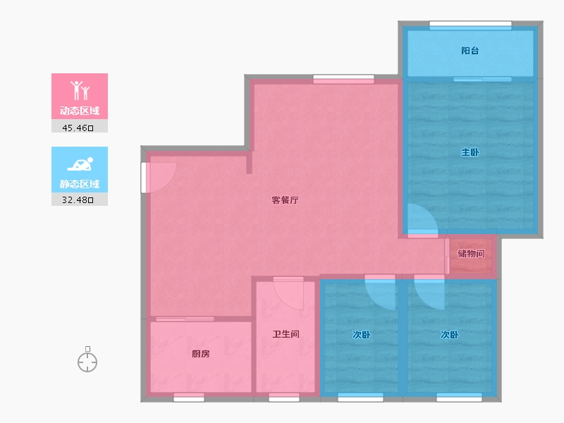 广东省-深圳市-福保桂花苑-69.32-户型库-动静分区