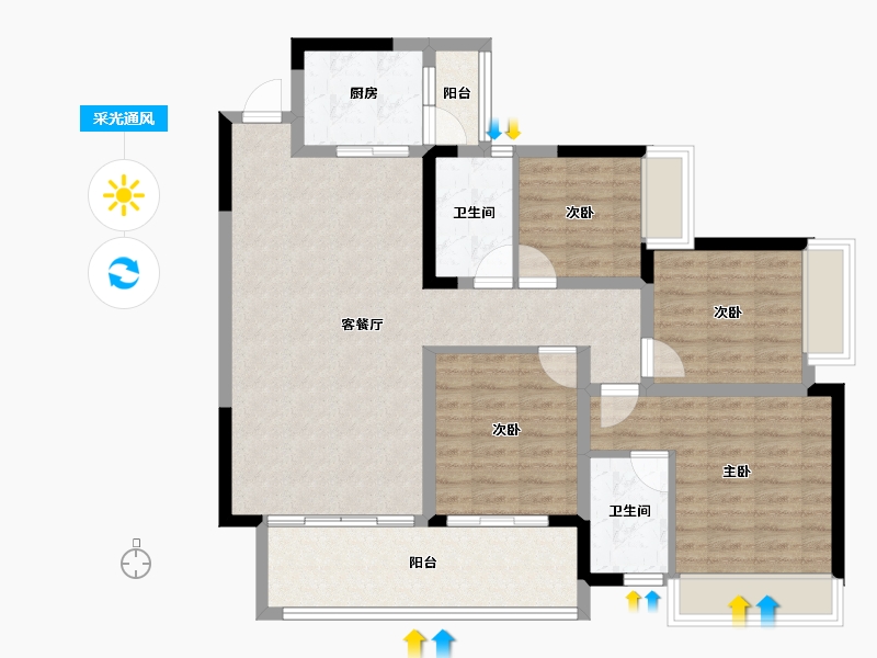 四川省-资阳市-上东逸景-102.56-户型库-采光通风