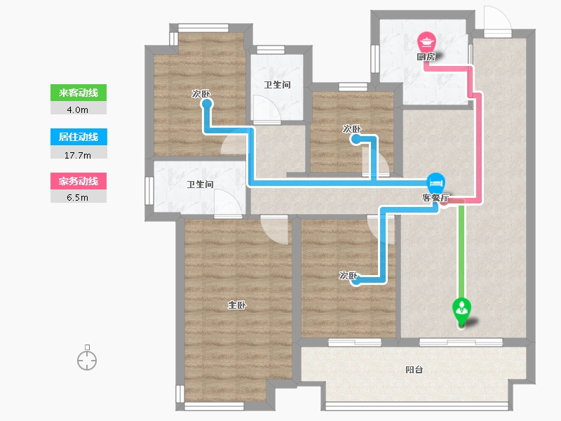 江苏省-南京市-汝悦铭著-95.20-户型库-动静线