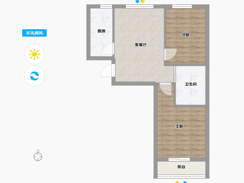 北京-北京市-金隅丽景园-53.20-户型库-采光通风