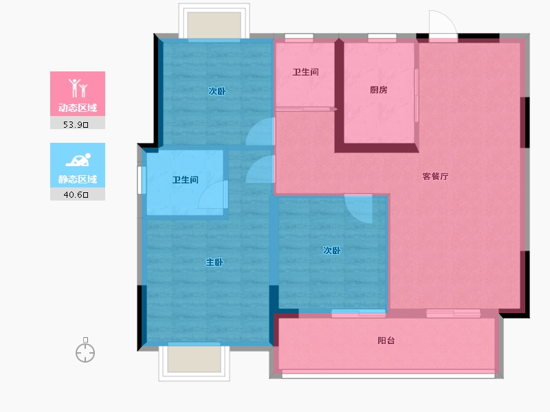 北京-北京市-春溪集-85.11-户型库-动静分区