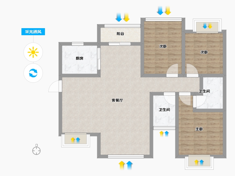 四川省-攀枝花市-悦山府-95.00-户型库-采光通风