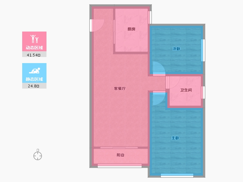 陕西省-西安市-庆华长安家园-58.75-户型库-动静分区