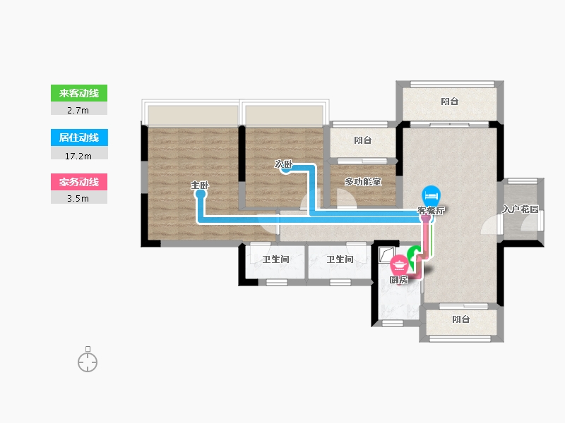 广东省-佛山市-江滨香格里-85.17-户型库-动静线