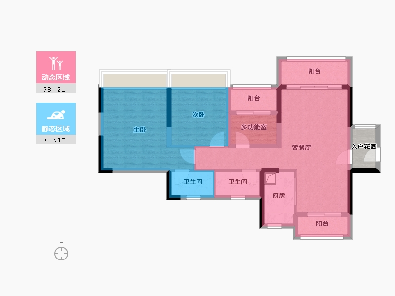 广东省-佛山市-江滨香格里-85.17-户型库-动静分区