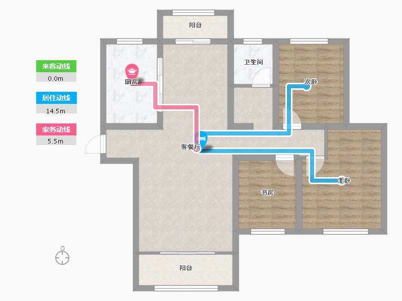 新疆维吾尔自治区-哈密地区-橙郡-104.00-户型库-动静线