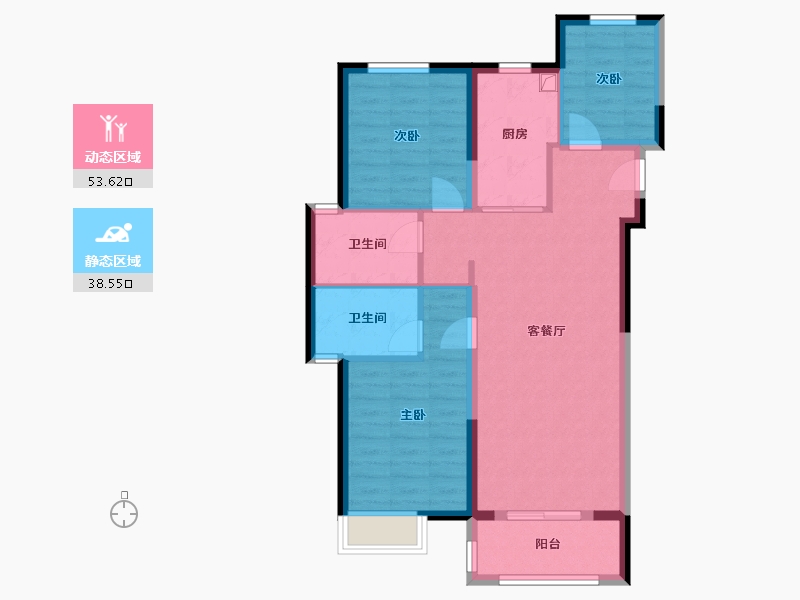 湖北省-武汉市-万科保利联投理想星光-79.00-户型库-动静分区