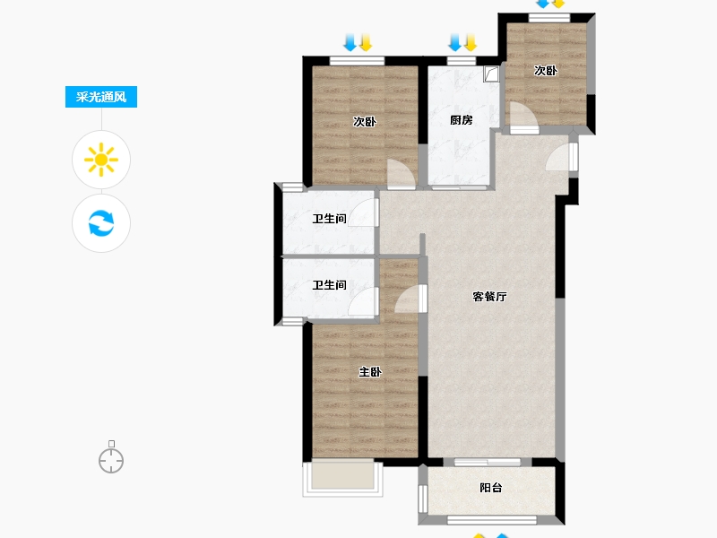 湖北省-武汉市-万科保利联投理想星光-79.00-户型库-采光通风