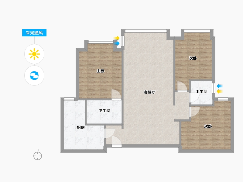 四川省-成都市-金地悦澜道-93.60-户型库-采光通风