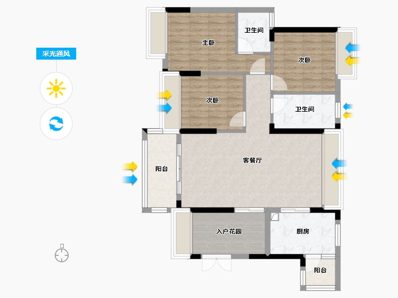 广东省-肇庆市-鸿益幸福湖畔-A区-96.00-户型库-采光通风