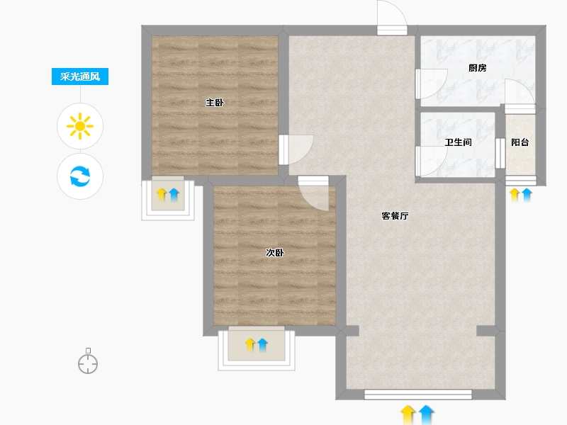 福建省-厦门市-佳美安置房-59.55-户型库-采光通风