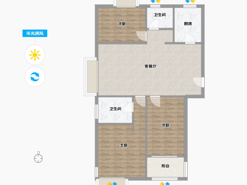 江苏省-常州市-新城府翰苑-东区-92.80-户型库-采光通风