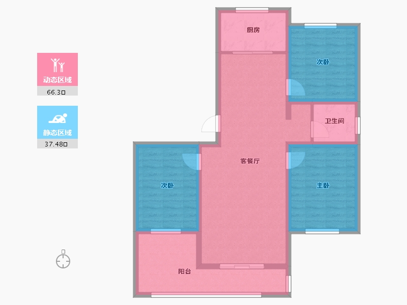 新疆维吾尔自治区-克拉玛依市-鼎升嘉园-103.20-户型库-动静分区