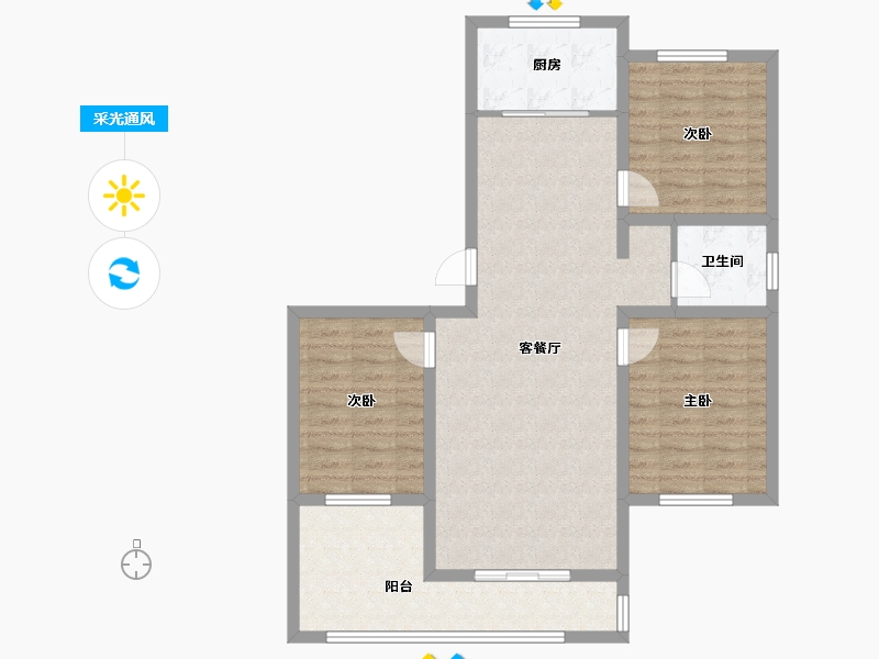 新疆维吾尔自治区-克拉玛依市-鼎升嘉园-103.20-户型库-采光通风