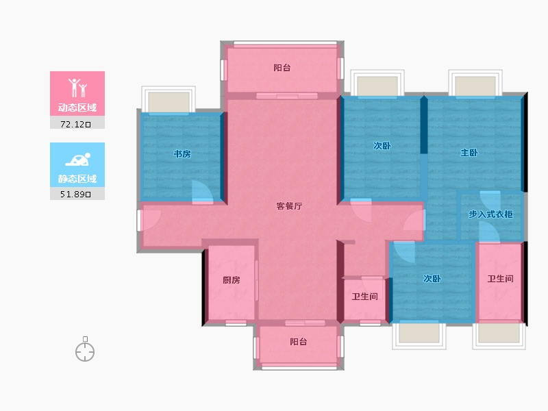 广西壮族自治区-梧州市-汇洋广场-114.40-户型库-动静分区