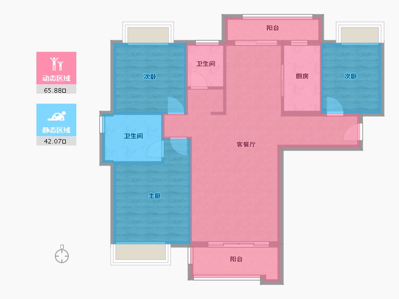 福建省-泉州市-风来小区-104.00-户型库-动静分区