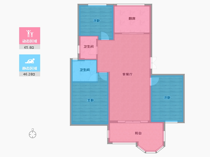 江苏省-苏州市-香榭丽墅-111.20-户型库-动静分区