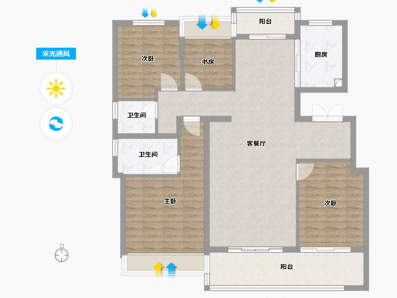 河南省-南阳市-中奥邓州府-118.00-户型库-采光通风