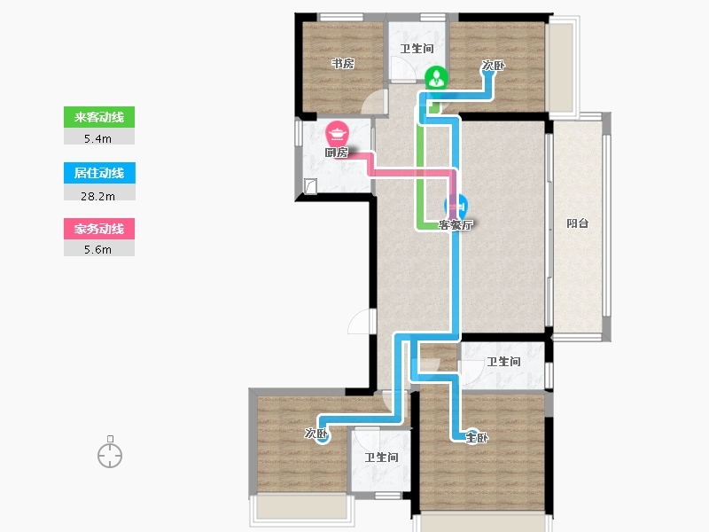 河南省-郑州市-碧桂园西流湖名城七号院-111.00-户型库-动静线