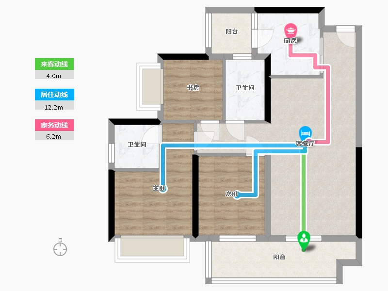 广西壮族自治区-贵港市-松宇公馆-77.60-户型库-动静线