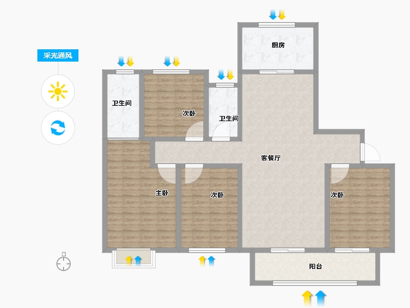 山东省-潍坊市-中海大观天下四期-142.00-户型库-采光通风