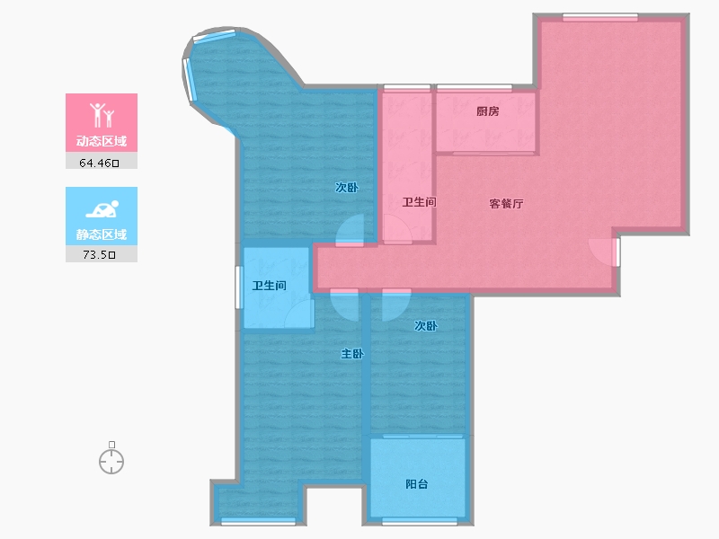 河南省-郑州市-远大理想城-125.35-户型库-动静分区