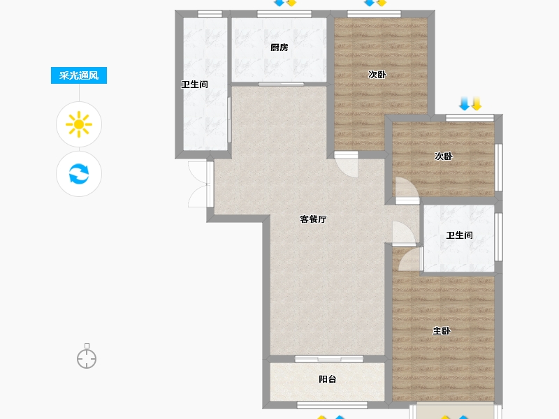 河北省-邢台市-旭阳学府-104.00-户型库-采光通风