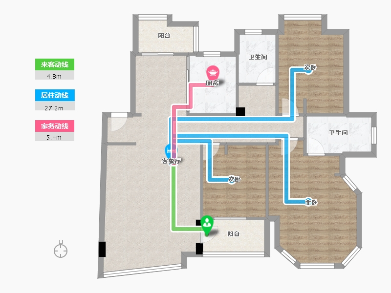 湖北省-武汉市-东方恒星园-111.05-户型库-动静线