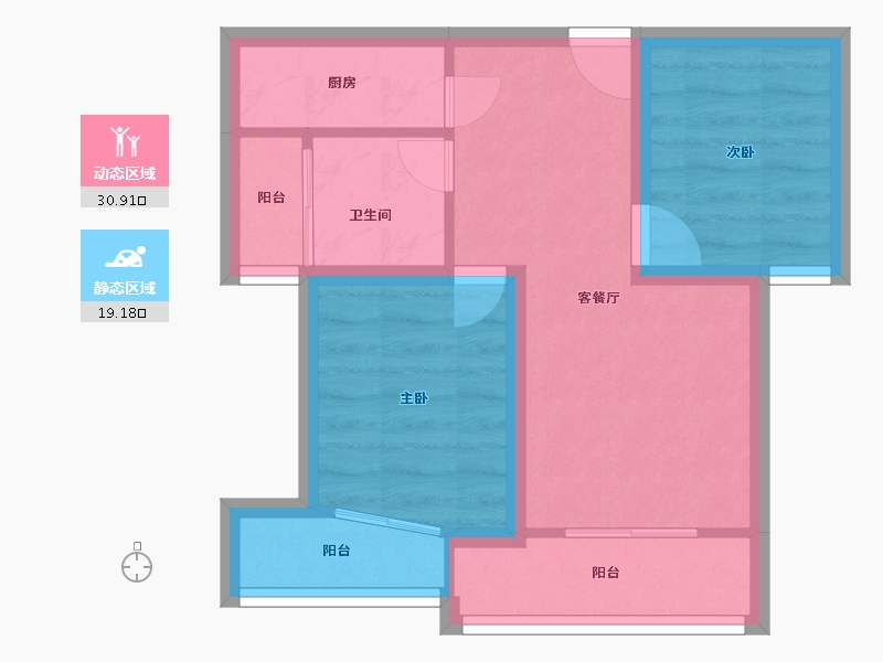 河南省-郑州市-阳光花苑-43.37-户型库-动静分区